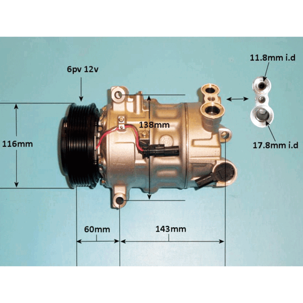 A/C Compressor Holden Astra BK 1.6L Turbo Petrol 2016-2020 - Image 2