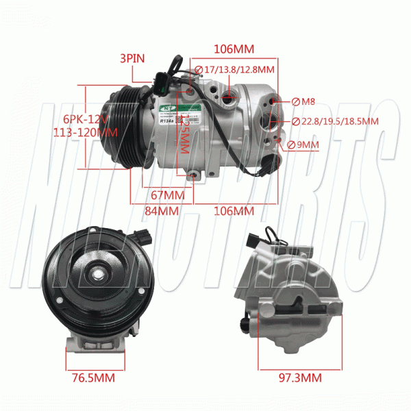 Genuine A/C Compressor Hyundai Tucson TL 2.0L Petrol 2018-2021 - Image 2