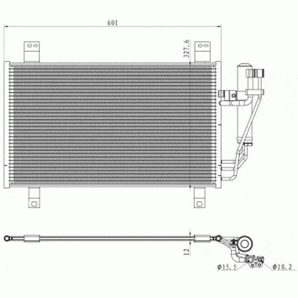 A/C condenser Mazda 2 DJ 1.5L Petrol 2014-2018 - Image 2