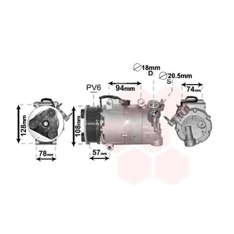 thumbnail image 2 of Cold Works A/C Compressor For 2012-2014 Ford Focus 2.0L – OEM Remanufactured, 5 Groove Pulley 2 of 5