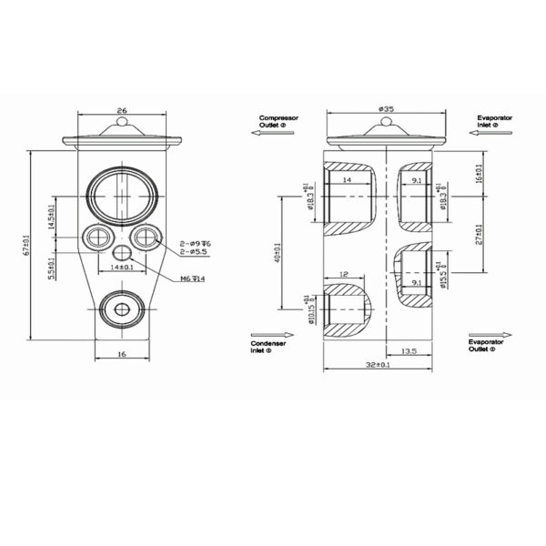 Thermal Expansion TX Valve Suzuki S-Cross JY 1.6L 2014-2016 - Image 3